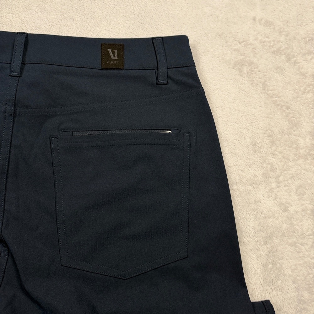 Vuori Meta Pants Mens 30 Navy Blue Technical Performance 5-Pocket Trousers V430 - Picture 8 of 11